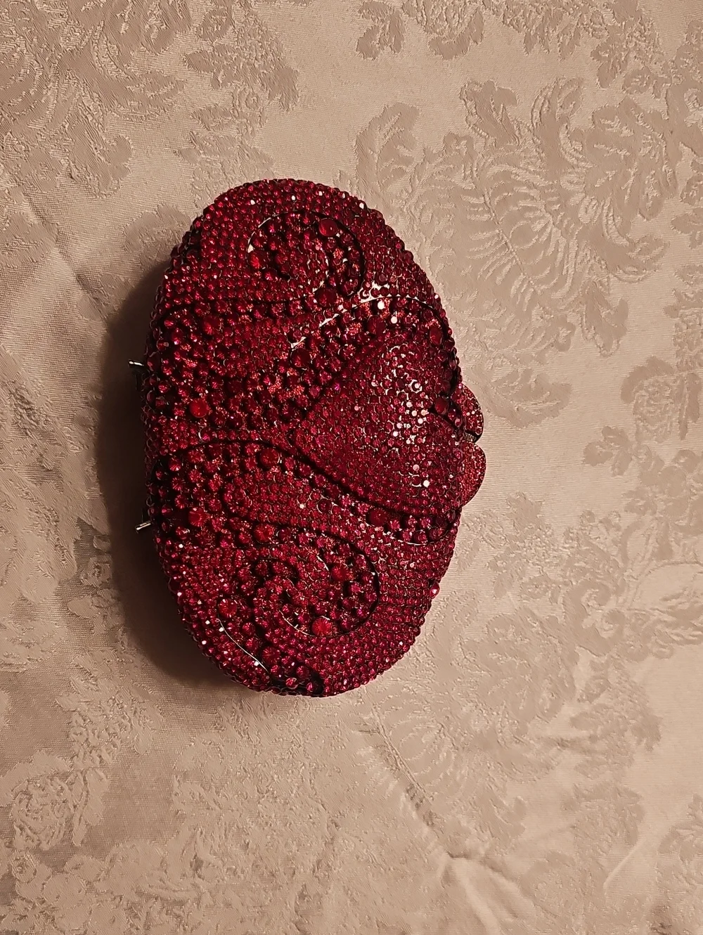Red Crystal Embellished Oval Clutch - NWT Women Accessories